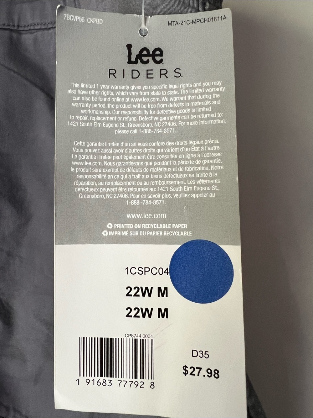 Lee Riders size 22W cotton shorts - Picture 4 of 6
